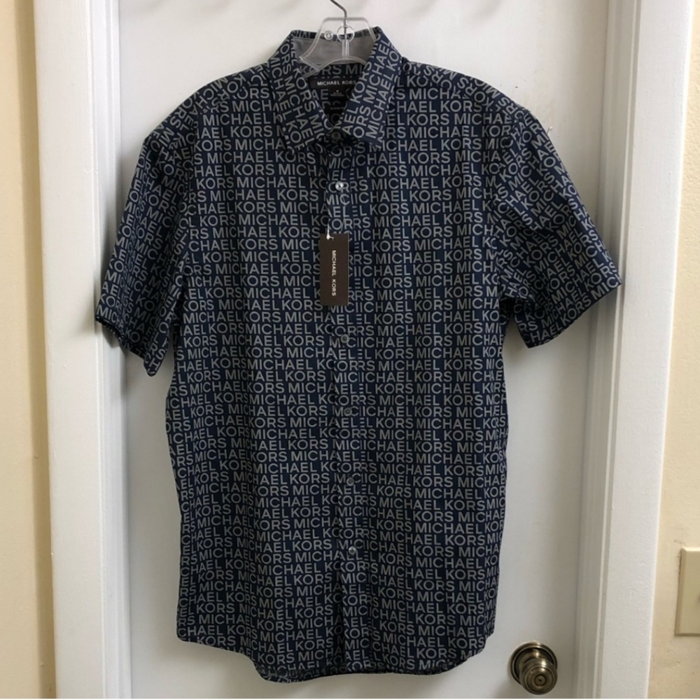 🤩New with tags authentic MK men's button down casual shirt size M